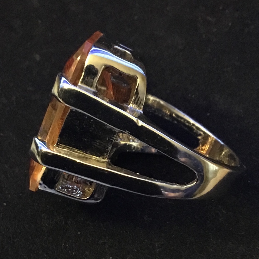 Silver And Orange Topaz Ring - image 5